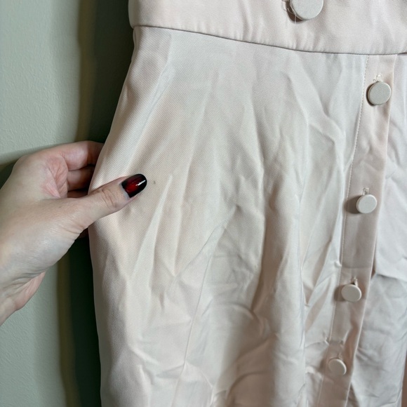 NWT Black Halo Ingrid Retro Button Front Swing Dress in Sweet Blush Pink Size 14 - Picture 6 of 10